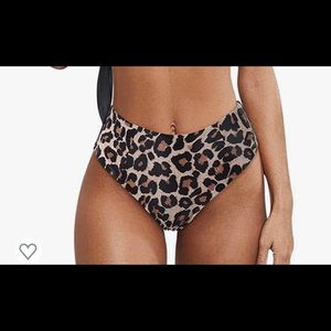 High waisted leopard bikini bottoms